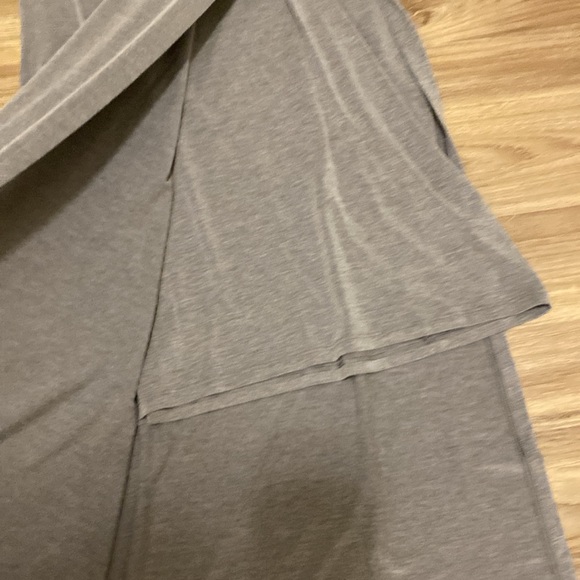 Athleta Gaia Layered Maxi Dress Heather Gray  Side Slit Sleeveless - Picture 6 of 7